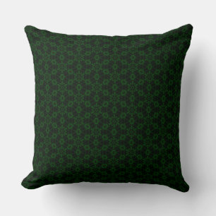 Forest Green Abstract Floral Pattern Throw Pillow