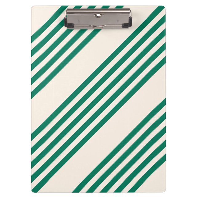 Forest green and beige five stripes pattern clipboard (Front)