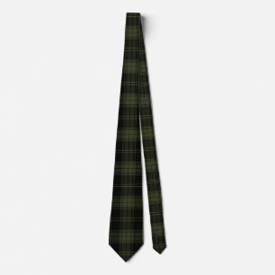 Forest Green and Black - Tartan Plaid Pattern  Tie