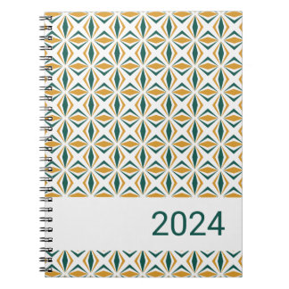 Forest Green and Gold Striped Spiral Notebook