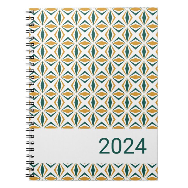 Forest Green and Gold Striped Spiral Notebook (Front)