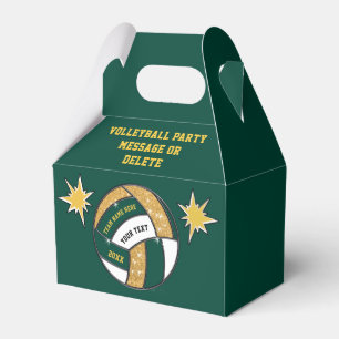 Forest Green and Gold, Volleyball Party Bags, Favour Box