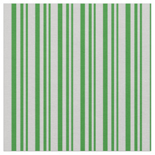 Forest Green and Light Grey Striped Pattern Fabric