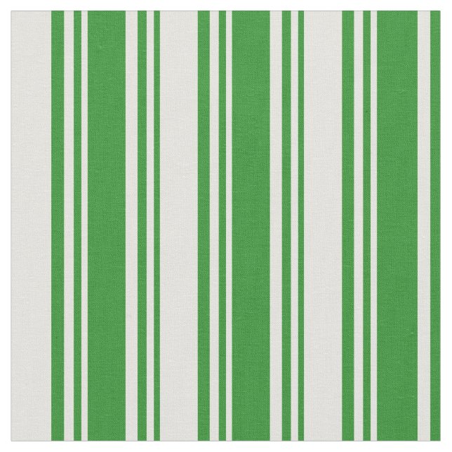 Forest Green and Light Yellow Striped Pattern Fabric (Close Up)