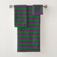 Forest Green and Purple Stripes