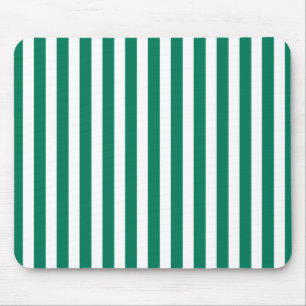 Forest green and white candy stripes mouse pad
