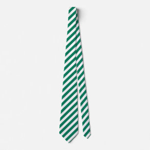 Forest green and white candy stripes tie