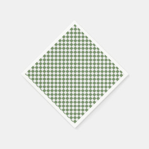 Forest Green and White Chequered Napkins