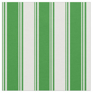Forest Green and White Coloured Lines Pattern Fabric