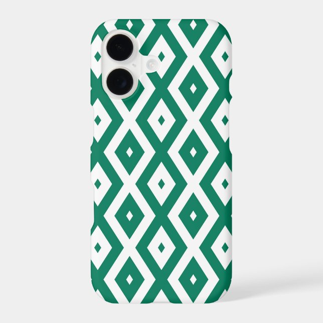 Forest green and white diamond pattern (Back)