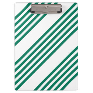Forest green and white five stripe pattern clipboard