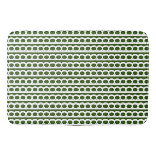 Forest Green and white Modern bubble Waves Bath Mat