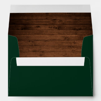 Forest Green and Wood Wedding Envelope