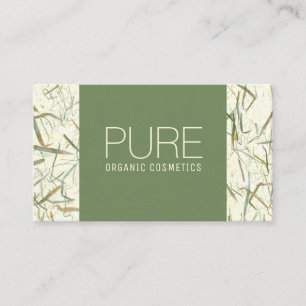 Forest Green Beige Organic Cosmetics Business Card