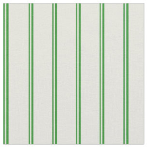 Forest Green & Beige Pattern of Stripes Fabric