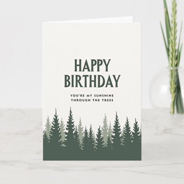 Forest Green Birthday Card (Front)