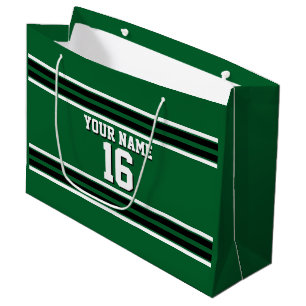 Forest Green Black Team Jersey Custom Number Name Large Gift Bag