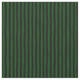 Forest Green & Black Wonky Stripes Fabric