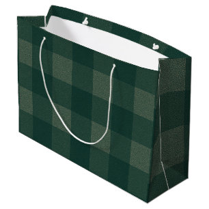Forest Green Buffalo Plaid Large Gift Bag
