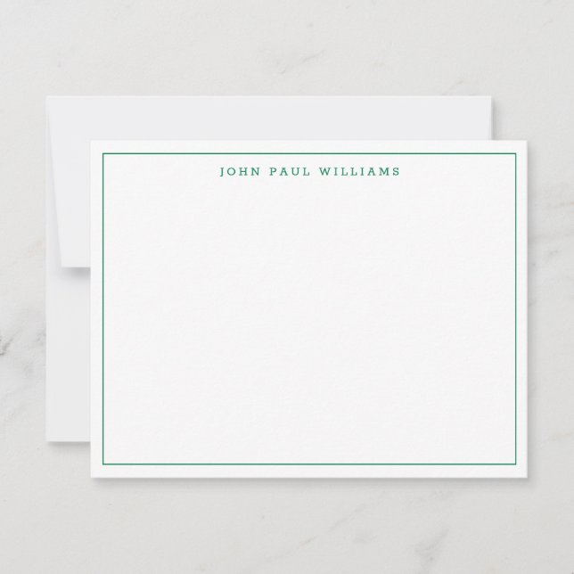 Forest Green Chic Modern Professional Thin Border Card (Front)