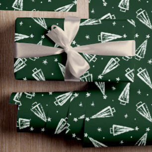 Forest Green Christmas Gift Wrapping Paper