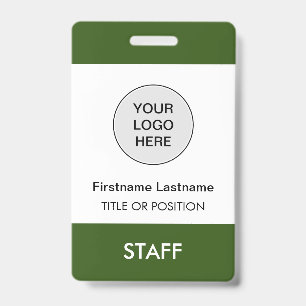 Forest Green Company Logo Employee Name Badge ID Badge
