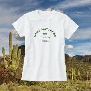 Forest Green Crest Family Camping Trip Womens T-Shirt