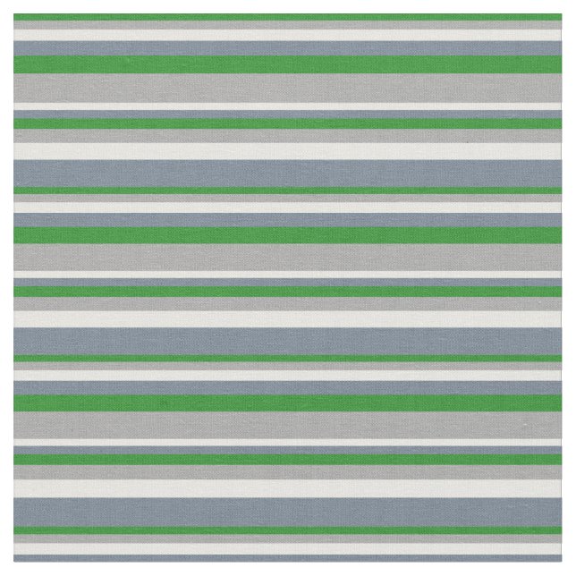 Forest Green, Dark Grey, White, and Slate Grey Fabric (Close Up)