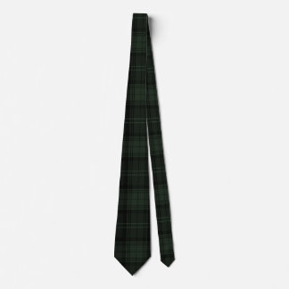 Forest Green, Deep Green-Black, and Olive Tartan Tie