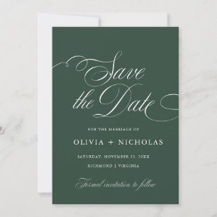 Forest Green Elegant Calligraphy American Style Invitation