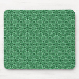 Forest Green Elegant Circles Mousepad