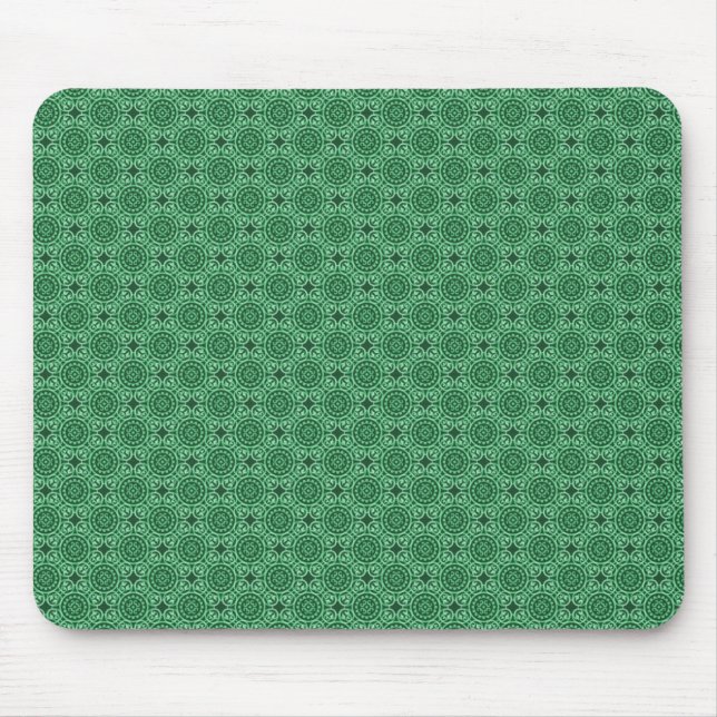 Forest Green Elegant Circles Mousepad (Front)