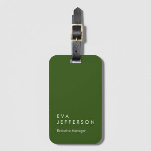 Forest green elegant unique modern luggage tag