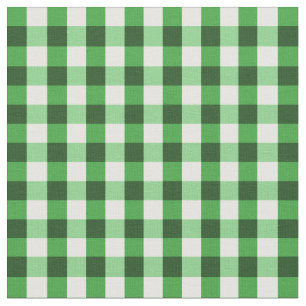 Forest Green Gingham Pattern Fabric