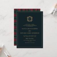 Forest Green Gold Crest Monogram Tartan Winter