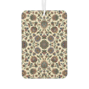 Forest green gold floral tapestry car air freshener