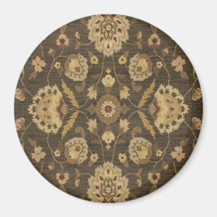 Forest green gold floral tapestry magnet