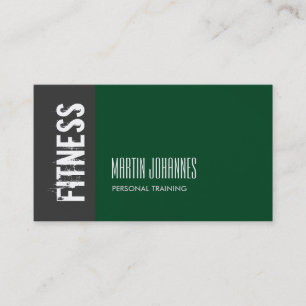 Forest Green Grey Personal Trainer Business Card