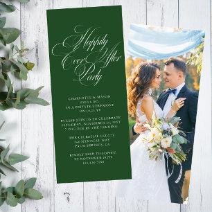 Forest Green Happily Ever After Reception Invitation