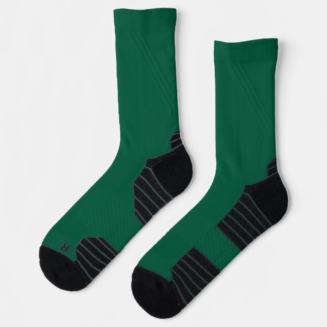 Forest Green High-Performance Athletic Crew Socks  (Left)