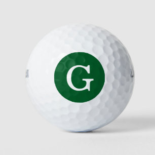Forest Green Initial Monogram Golf Balls