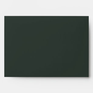 Forest Green Ivory Script Wedding Return Address Envelope