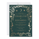 Forest Green Ivy Ornament Wedding Invitation