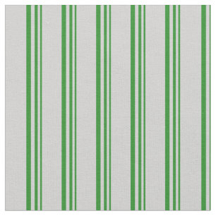 Forest Green & Light Grey Coloured Striped Pattern Fabric