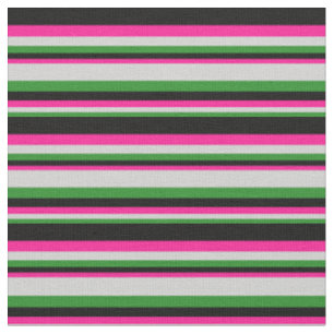 Forest Green, Light Grey, Deep Pink, and Black Fabric