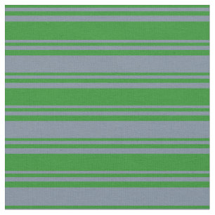 Forest Green & Light Slate Grey Stripes Fabric