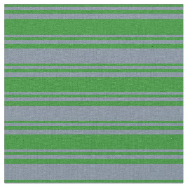 Forest Green & Light Slate Grey Stripes Fabric (Close Up)
