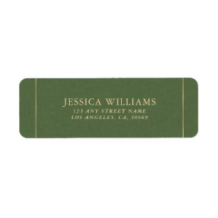 Forest Green Linen Texture Image Gold frame