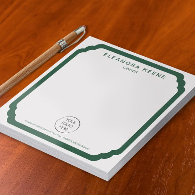 Forest Green Logo, Name, and Contact Info Business Notepad (Creator Uploaded)