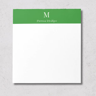 Forest Green Luxury Personalised Name Monogram Notepad